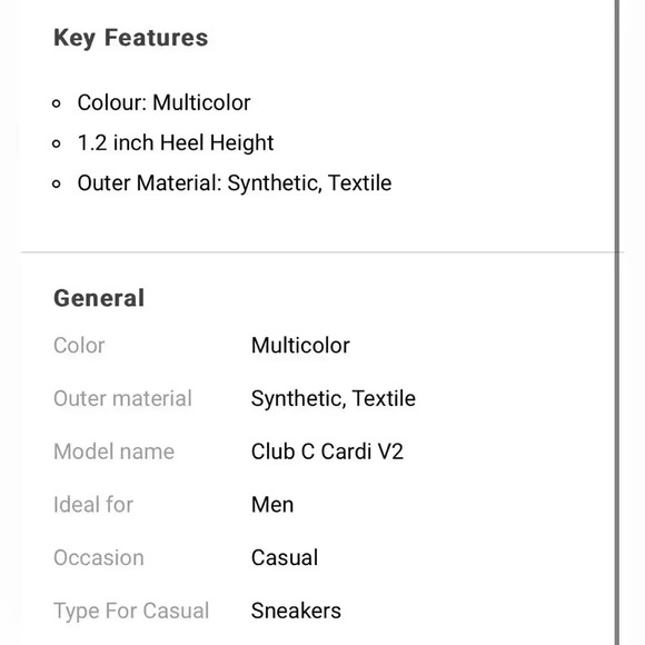 Reebok SZ 9 Beige Club C Cardi Sneakers - Picture 9 of 9